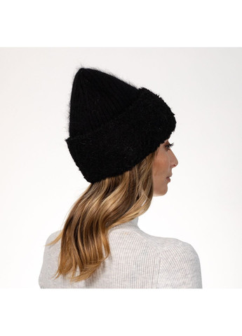 Шапка бини женская ангора черная ГОАР LuckyLOOK 564-411 (322792493)