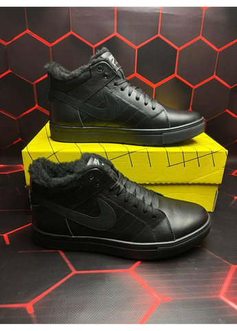 Черные зимние кроссовки мужские nike air winter black найк аир зум No Brand
