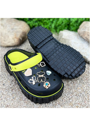 Крокси жiночi з джибiтсами на платформi Е-0010988-2 Чорнi Sanlin (290889874)