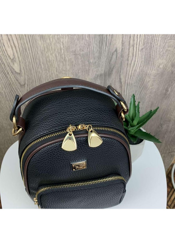 Дитячий рюкзак сумка трансформер для дівчаток чорний міні рюкзак зі штучної шкіри 23 см ProDobro (370147712)