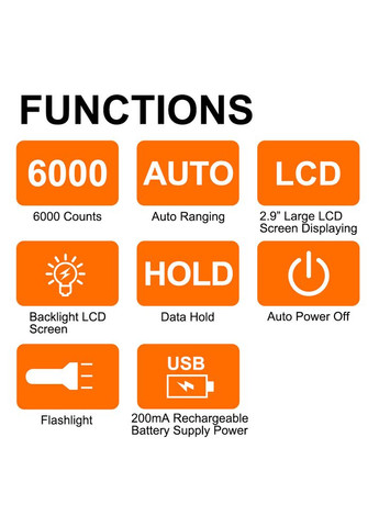 Тестер цифровой FS898C 6000бит автоматический мультиметр АКБ RMS (364503464)