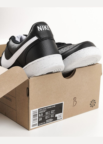 Белые всесезонные кроссовки мужские court vision low dh2987-001 весна-осень кожа черные Nike