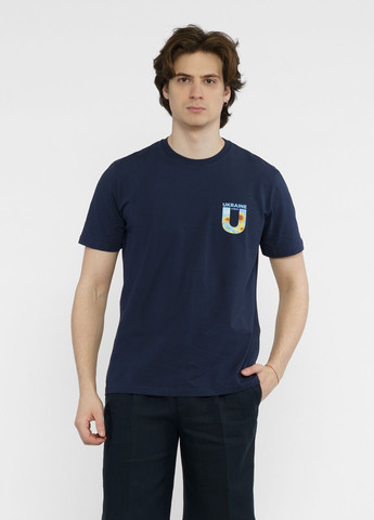 Синяя футболка унисекс freedom синяя с коротким рукавом Arber T-SHIRT FF19