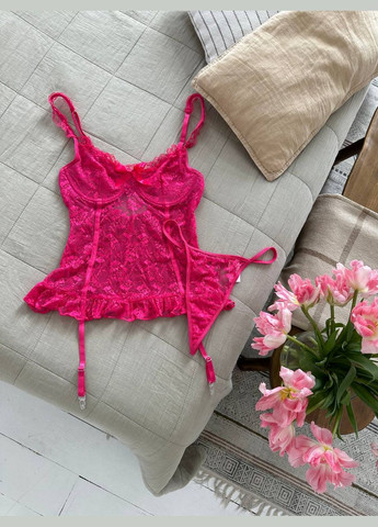 Розовый демисезонный комплект белья соблазнительный No Brand