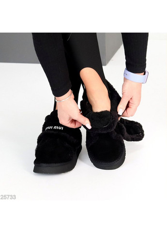 Жіночі зимові автоледі з натуральної замші та хутра, чорні, теплі, зручні, маломірять No Brand (365654944)