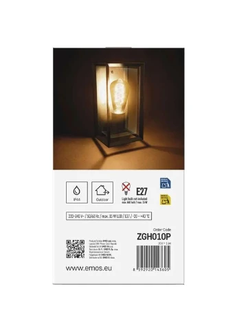 Садовий світильник E27 IP44 25W (ZGH010P) Emos (380294460)