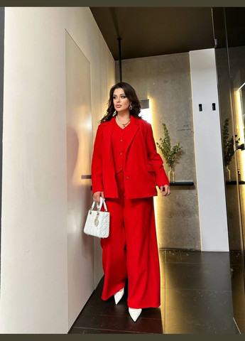 Жіночий костюм трійка колір червоний р.56/58 453178 New Trend (285712044)