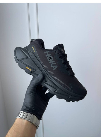 Чорні Осінні кросівки чоловічі hoka skyline-float x gore-tex black | хока скайлайн-флоат чорні No Brand