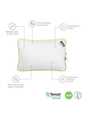 Комплект ковдра євро 200х220 та 2 подушки 50х70 Tencel SO102197 Sonex (316080229)