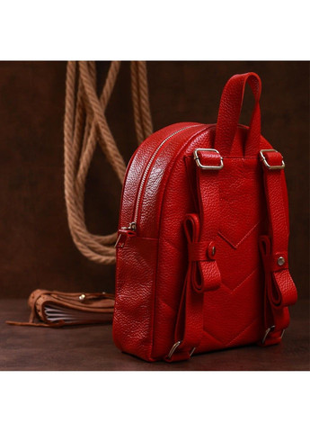Жіночий рюкзак 16301 з натуральної шкіри з зернистою текстурою, Червоний Shvigel (333662380)