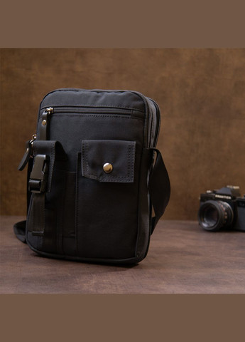 Чоловіча текстильна сумка через плече чорна кросбоді 20660 Vintage (329197659)