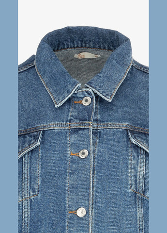 Блакитна демісезонна куртка джинсова однотонна жіноча 4953 shop (2000999192289) On me