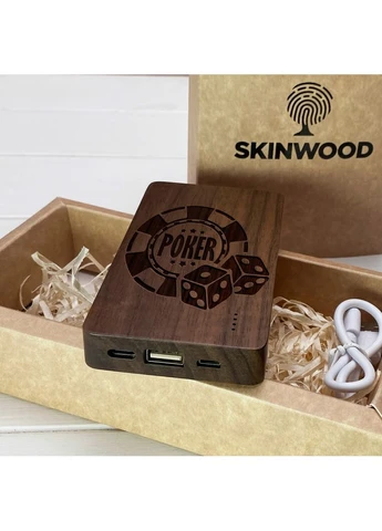 Повербанк з дерева та гравіюванням Poker SkinWood (392094226)