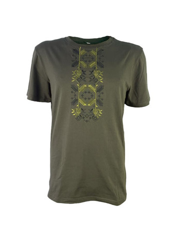 Хакі (оливкова) футболка love self кулір хакі вишивка соняшник р. 3xl (54) з коротким рукавом 4PROFI