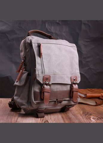 Сумка слинг мужская через плечо из плотного серого текстиля 22442 Vintage (362418537)