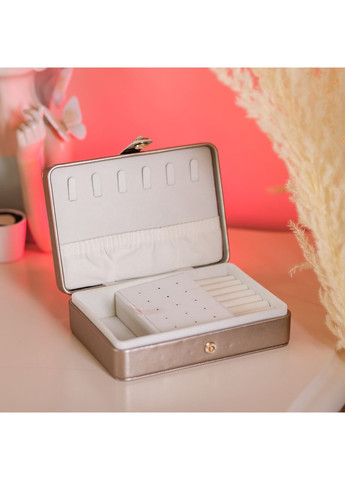 Шкатулка для украшений из экокожи 16х11 см органайзер для бижутерии стильный контейнер для драгоценностей ProDobro (364189625)