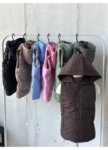 Жилетка детская унисекс,матовая плащевка Канада,синтепон 150,с капюшоном Україна (359912736)