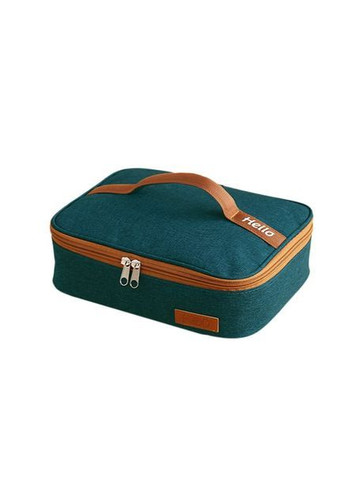 Набор для еды - ланчбокс 1.3 л герметичный с приборами и соусницей + термосумка Hello зеленая More (365302530)