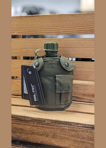Фляга 900ML з алюмінієвою чашкою Plastic Canteen Cover and Mug Olive (14506001-900) Mil-Tec (292132377)