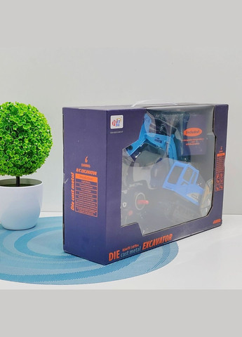 Екскаватор гусеничний на радіокеруванні з підсвічуванням та звуком Блакитний (700-C2) No Brand (302215638)