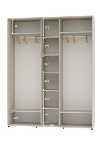 Шафа-купе тридверна 200*60*250 Кашемір 2 Дзеркала з піскострумним малюнком/Дзеркало ШК-04 Алекса (360443670)