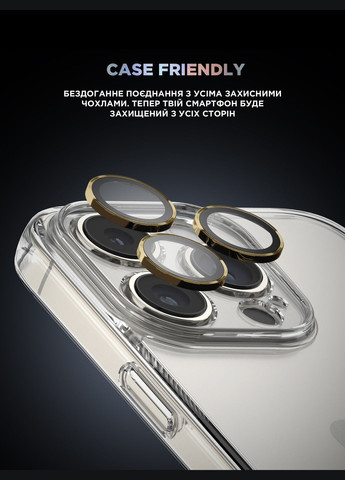 Защитное стекло для камери Supreme Black Icon для iPhone 14 Pro/14 Pro Max Gold (ARM76598) ArmorStandart (343049521)