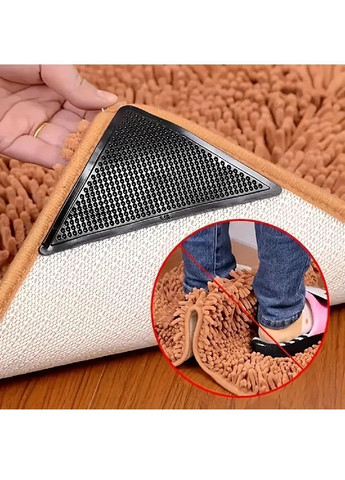 Комплект протиковзких гумових наклейок підкладок для фіксації килимів доріжок 4 штуки 15×10,5×7 см (481750-Prob) Unbranded (366015910)