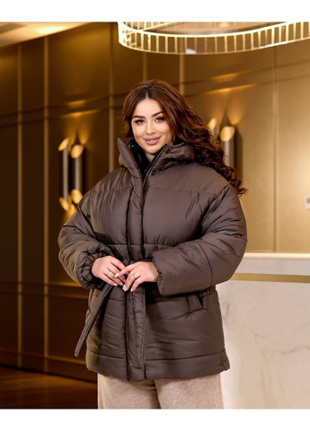 Коричневая демисезонная куртка женская тёплая Style Point