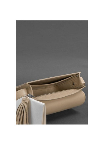 Сумка крос-боді через плече з натуральної шкіри жіноча для документів та для телефону маленька Світло-бежевий 40166 BlankNote (361970400)