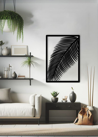 Настенный декор для дома, картина лофт "Пальмовий лист", декоративное панно 35х25 см Woodyard (292113162)