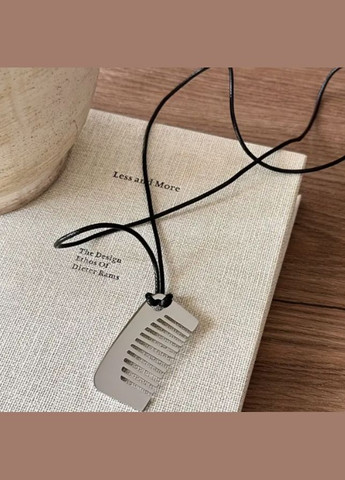 Колье удлиненный кожаный шнурок с кулоном Гребешок No Brand (329424206)