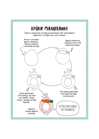 Книга для дозвілля "Як намалювати кролика та інших дивних істот", 64 сторінки 101072 Ranok Creative (392085046)