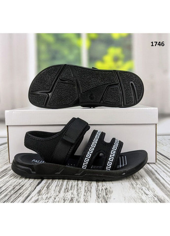 Черные повседневные подростковые босоножки Paliament на липучке