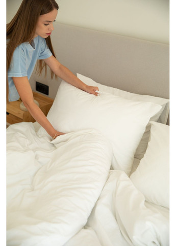 Постельное белье вареный хлопок "Белый" Семейный, Классическая простыня, наволочки 50х70 IN.HOME_UA (371141784)
