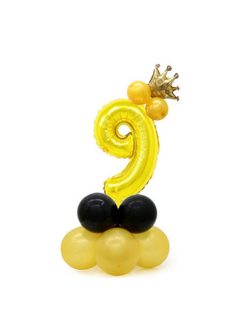 Композиция фольгированная цифра "9" золото с короной "Сделай сам" No Brand (302312977)