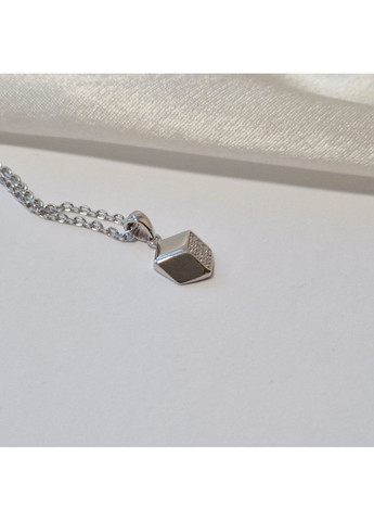 Серебряная подвеска кулон Кубик с Белыми камнями серебро 925 пробы Родированное 1621п 1.09г Nobrand (370438672)