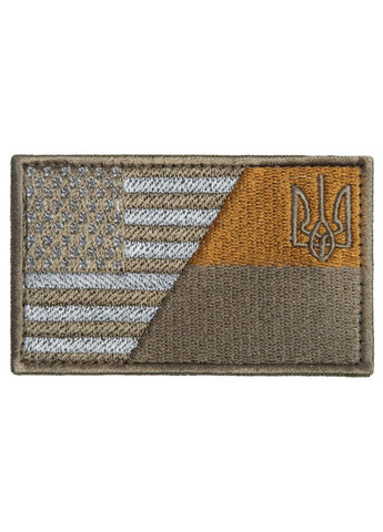Набір шевронів 2 шт. із липучкою Прапор України та США хакі 5х8 см IDEIA (275870040)