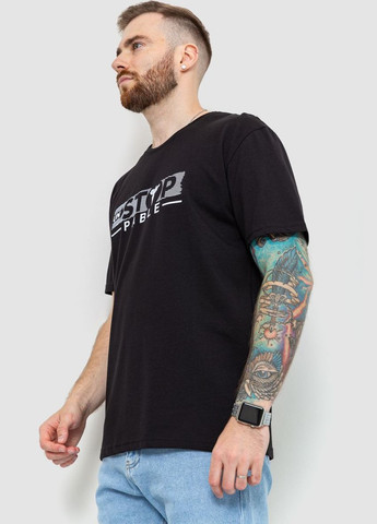 Черная футболка мужская батал черная размер 4xl (sku_208r014) с коротким рукавом No Brand