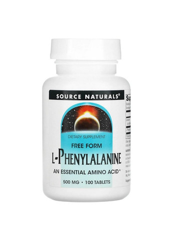Амінокислота L-Phenylalanine 500 mg, 100 таблеток Source Naturals (293340868)