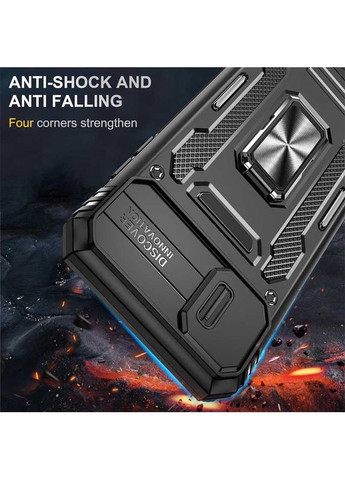 Ударостійкий чохол Camshield Army Ring для Apple iPhone X / XS (5.8") Чорний Epik (372499497)