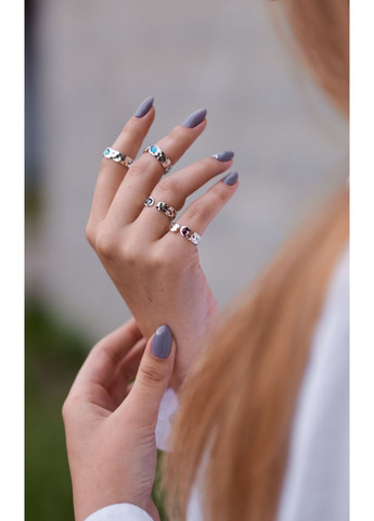 Кільце Цефеїда dark aquamarine 4 мм 925 16.5-17 Skifska Etnika (364203286)