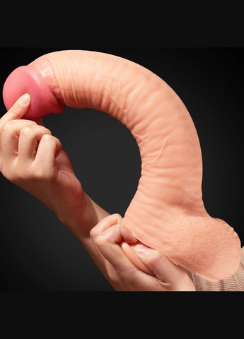 Фалоїмітатор реалістичний - Dual-Layered Silicone Cock 12" Flesh - Реалістичні фалоімітатори і ділдо Lovetoy (336946381)
