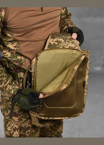 Тактическая наплечная сумка с одной лямкой 8л пиксель No Brand (301039018)