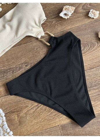 Бежевий купальник з асиметричним дизайном,щільний біфлекс Україна