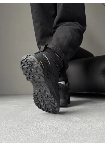 Чорні Осінні кросівки чоловічі Salomon Ultra 5 Black White Gore-Tex | Саломон Ультра 5 Гор-Текс