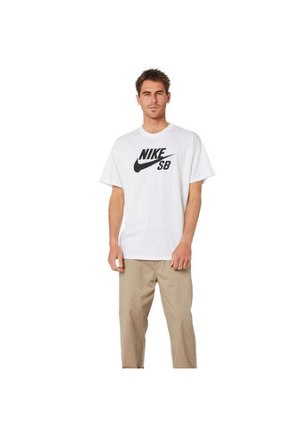 Біла футболка sb logo skate t-shirt white cv7539-100 Nike
