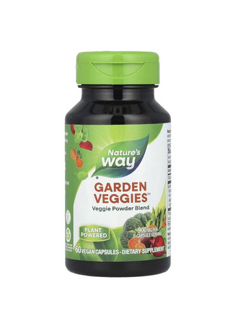 Овочева суміш, 900 мг, Garden Veggies,, 60 вегетаріанських капсул Nature's Way (315145936)