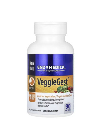 Ферменти для Підтримки Травлення VeggieGest - 60 капсул Enzymedica (293965325)