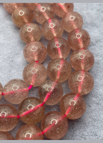 Клубничный кварц на нитке без замка 11 мм 40 см Розовый 9527 No Brand (311686469)