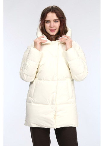 Молочна куртка тепла жіноча плащівка inka молочний Актуаль